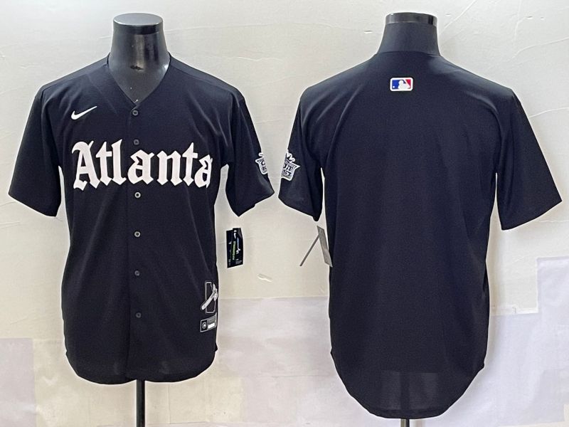 Men 2025 Atlanta Braves Blank Black Five generations Joint Name Nike MLB Jersey style 2